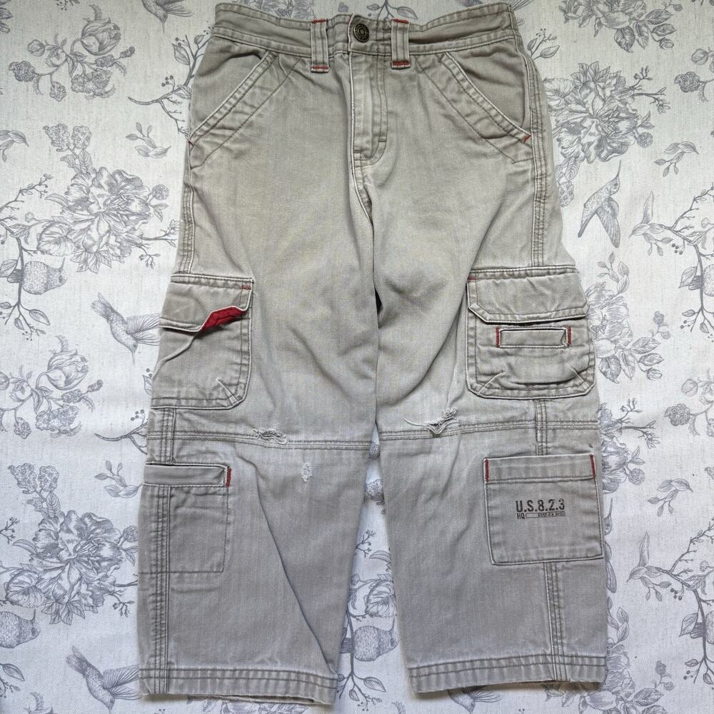 Vtg Y2K Old Navy Baggy pull on cargo pants Gray size 4T Gorpcore Relaxed Fit